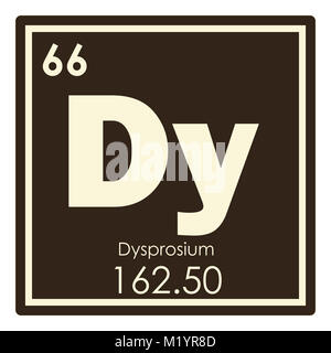 Disprosio elemento chimico tavola periodica simbolo della scienza Foto Stock