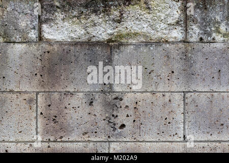 Tessitura grossolana di un parzialmente disintegrata in calcestruzzo parete in mattoni; Tokyo, Giappone Foto Stock