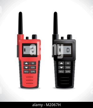 Le comunicazioni via satellite concetto - walkie talkie radio Illustrazione Vettoriale