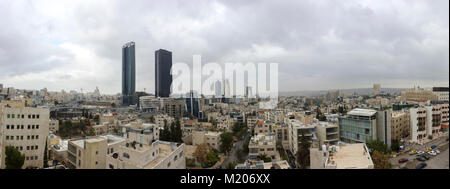 Vista panoramica del nuovo centro di Amman abdali area - Giordania Amman City - Vista degli edifici moderni in Amman di notte Foto Stock