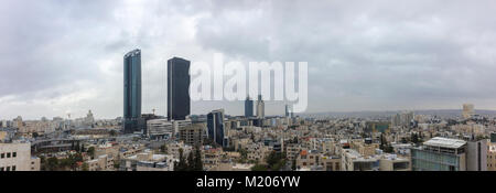 Vista panoramica del nuovo centro di Amman abdali area - Giordania Amman City - Vista degli edifici moderni in Amman di notte Foto Stock