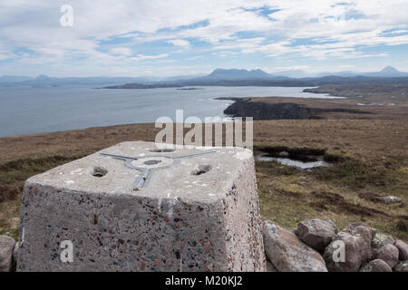 Il punto di innesco a Sithean Mor vicino al vecchio uomo di Stoer e Stoer testa. Sutherland, Scozia. Regno Unito. Foto Stock