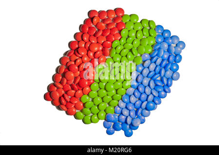 Primo piano di cioccolatini in il colore RGB Foto Stock