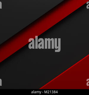 Abstract di nero rosso sfondo pattern a strisce di materiale di carta 3D render. business technology vendita commerciale concetto layout con spazio di copia Foto Stock