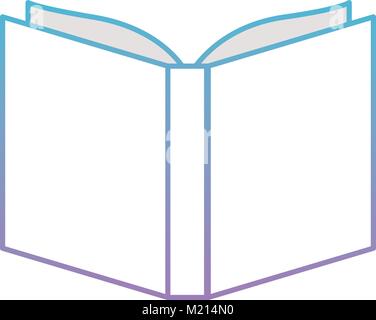 Libro aperto vicino fino in degradato blu al colore porpora contour Illustrazione Vettoriale