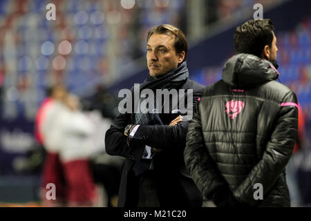 Valencia, Spagna. 03Feb, 2018. Presidente del Levante UD Quico Catalano Spagnolo durante La Liga match tra Levante UD vs Real Madrid al Ciutat de Valencia Stadium il 3 febbraio 2018. Credito: Gtres Información más Comuniación on line, S.L./Alamy Live News Foto Stock