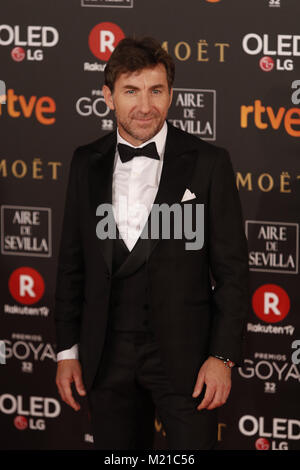 Madrid, Madrid, Spagna. 3 febbraio, 2018. Antonio de la Torre assiste Goya Cinema Awards 2018 a Madrid Marriott Auditorium. Credito: Manu Reino/SOPA/ZUMA filo/Alamy Live News Foto Stock