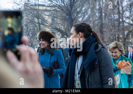 Il Duca e la Duchessa di Cambrigde visitare la Norvegia, febbraio 2018 Foto Stock