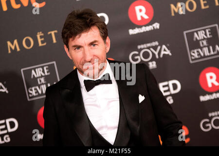 Madrid, Spagna. 3 febbraio, 2018. Antonio de la Torre durante il tappeto rosso del Film spagnolo Awards 'GOYA' il 3 febbraio 2018 a Madrid, Spagna. ©David Gato/Alamy Live News Foto Stock