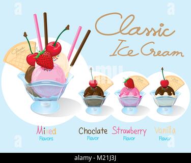 Serie di classici del gelato. Illustrazione Vettoriale
