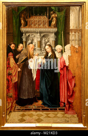 Il pannello centrale della Presentazione del Bambino al Tempio. Olio su legno di quercia. Goswijn van der Weyden, C. 1500-1525. Foto Stock