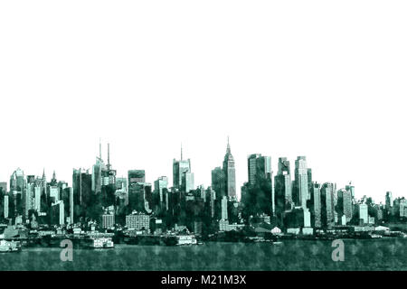 Manhattan visto dal New Jersey - petto di piume Foto Stock
