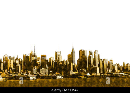 Manhattan visto dal New Jersey - cuore d'oro Foto Stock