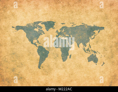 Classic Vintage old world map Foto Stock