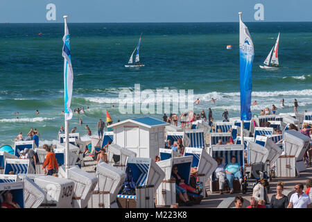 Spiaggia di Westerland, isola di Sylt, Mare del Nord, Nord Frisia, Schleswig-Holstein, Germania, Europa Foto Stock