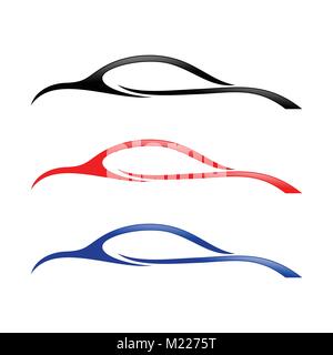 Macchina astratta Swoosh forme simbolo Vector Graphic Logo Design Illustrazione Vettoriale