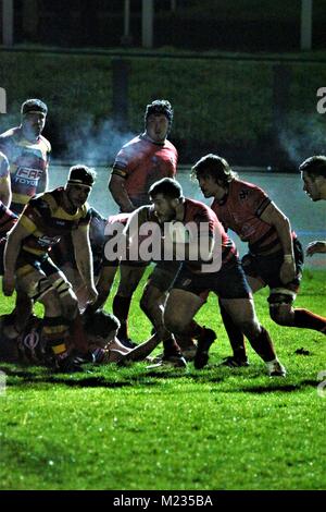 Carmarthen Quins RFC V Aberavon RFC Foto Stock