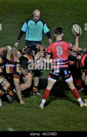 Carmarthen Quins RFC V Aberavon RFC Foto Stock