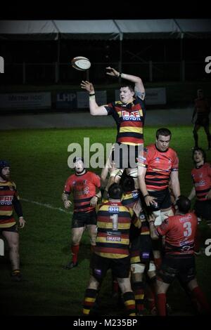 Carmarthen Quins RFC V Aberavon RFC Foto Stock