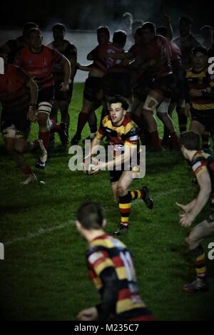 Carmarthen Quins RFC V Aberavon RFC Foto Stock