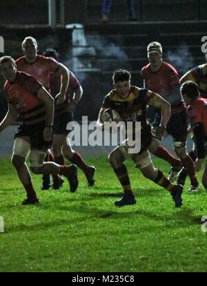 Carmarthen Quins RFC V Aberavon RFC Foto Stock