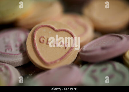 Swizzels Matlow di nuovi mulini di fare l'amore cuore dolci Foto Stock