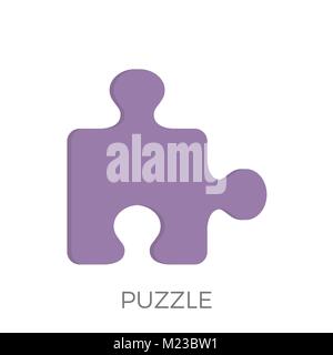 Puzzle Icona vettore. Isolato su sfondo bianco. Alla moda stile piatto. Illustrazione Vettoriale