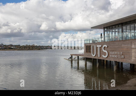 L'UTS Haberfield club di canottaggio a Sydney sulle rive del fiume Parramatta,Haberfield,Sydney , Australia Foto Stock