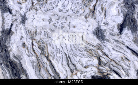 Modello di marmo con parentesi grigio e nero nelle vene. Abstract texture e background. 2D illustrazione Foto Stock