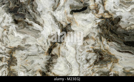 Modello di marmo con parentesi grigio e nero nelle vene. Abstract texture e background. 2D illustrazione Foto Stock
