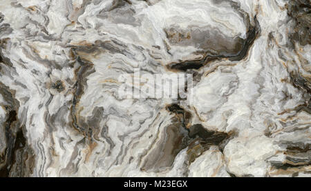 Modello di marmo con parentesi grigio e nero nelle vene. Abstract texture e background. 2D illustrazione Foto Stock