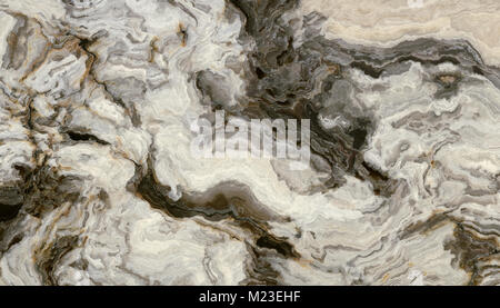 Modello di marmo con parentesi grigio e nero nelle vene. Abstract texture e background. 2D illustrazione Foto Stock
