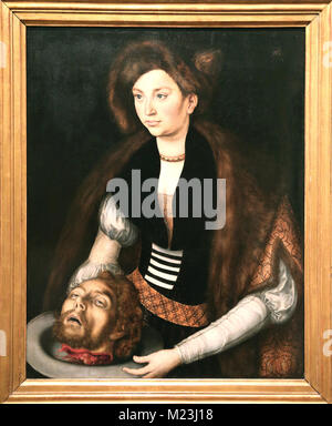 Salomè con la testa di San Giovanni Babtist. Lucas Cranach il Vecchio (1472-1553). Olio su legno di quercia, 1510-1515. Foto Stock