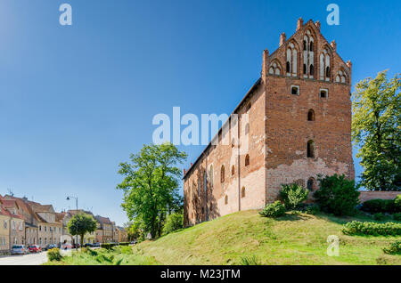 Castello dell'Ordine Teutonico, Dzialdowo (ger.: Soldau), Warmian-Masurian voivodato, Polonia, l'Europa. Foto Stock