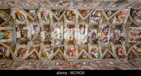 La Cappella Sistina di Michelangelo, il Museo del Vaticano, Roma, Italia Foto Stock