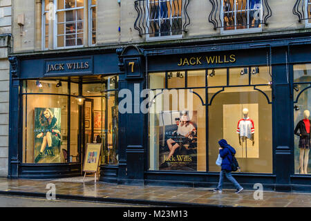 Shop facciata di Jack Wills negozio di abbigliamento, Oxford. Feb 2018. Foto Stock
