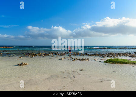 Vista della bellissima spiaggia di Babu di Aruba Foto Stock
