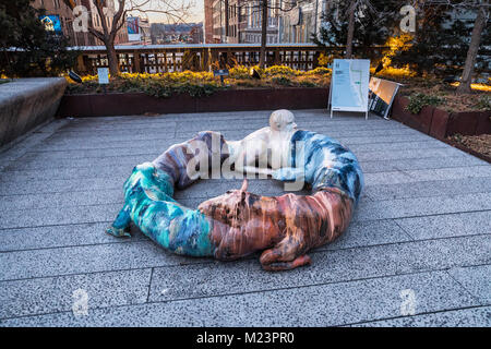 High Line New York, mutazioni scultura, Jon Rafman, ''l'Swallower ingestione" Foto Stock