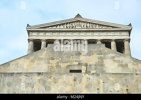 Memorial Walhalla in Donaustauf nel quartiere bavarese di Memorial Walhalla in Donaustauf nel quartiere bavarese di Regensburg Foto Stock