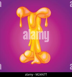 Fuso alfabeto slicky lettera i realisti cartoon illustrazione vettoriale Illustrazione Vettoriale