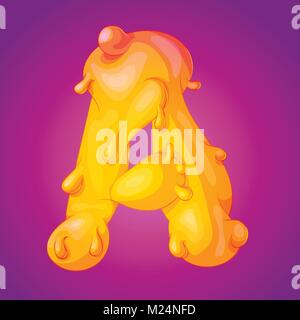 Fuso alfabeto slicky lettera un realistico cartoon illustrazione vettoriale Illustrazione Vettoriale