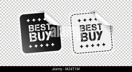 Best Buy adesivo. Bianco e nero illustrazione vettoriale. Illustrazione Vettoriale