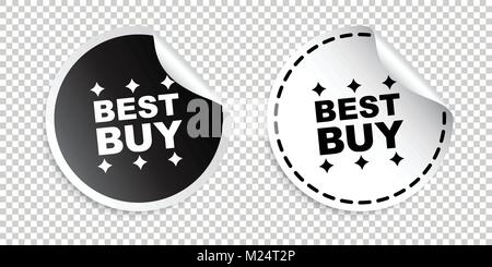 Best Buy adesivo. Bianco e nero illustrazione vettoriale. Illustrazione Vettoriale