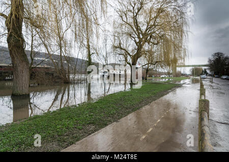 Vernon, Francia - 4 February 2018 : Senna strade di allagamento in Vernon, Francia, 2018 Foto Stock