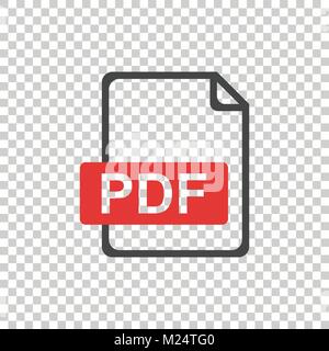 Icona PDF su sfondo isolato Illustrazione Vettoriale