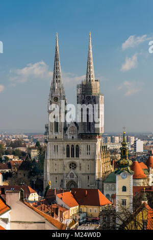 Cattedrale dell Assunzione di Maria o Zagrebacka katedrala, Zagabria, Croazia Foto Stock