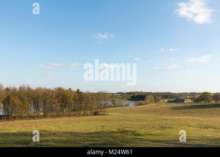 Una bellissima vista di Glenfield Lodge Country Park, Leicestershire, Inghilterra, girato con una piacevole serata primaverile. Foto Stock