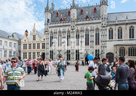 La Stadhuis, o municipio, Brugge, Belgio Foto Stock