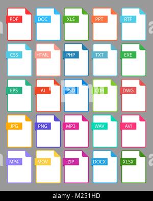 Impostare il formato del file icona. Illustrazione Vettoriale