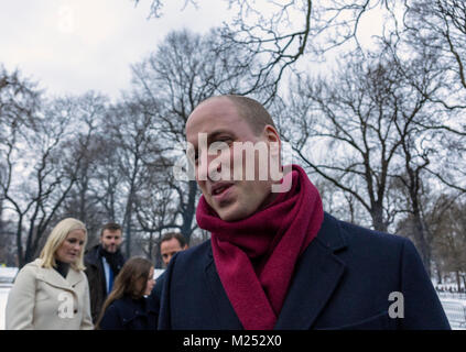 Il Duca e la Duchessa di Cambrigde visitare la Norvegia, febbraio 2018 Foto Stock